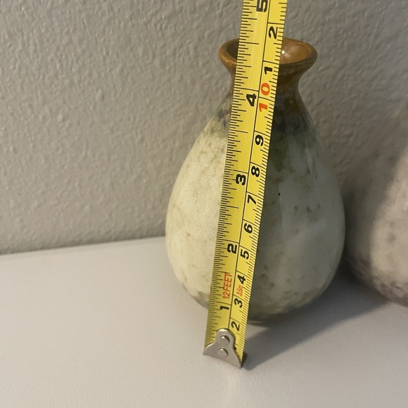 Lot of 2 ANTHROPOLOGIE Ceramic Small 4.5" Glazed Bud Vases - Picture 7 of 8
